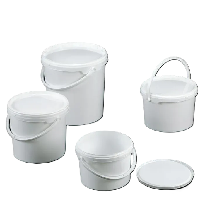 WHITE BUCKET WITH A COVER - 1.2L